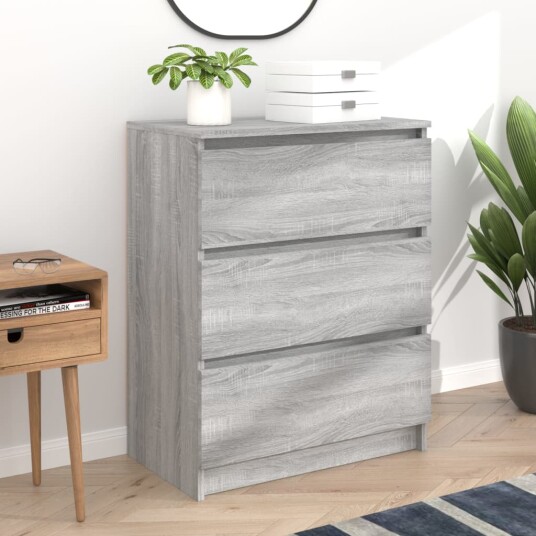 vidaXL Skjenk grå sonoma 60x35x76 cm konstruert tre vidaXL Skjenk grå sonoma 60x35x76 cm konstruert tre