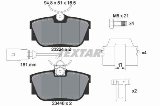 Bremseklosser TEXTAR 2344605 Bremseklosser TEXTAR 2344605