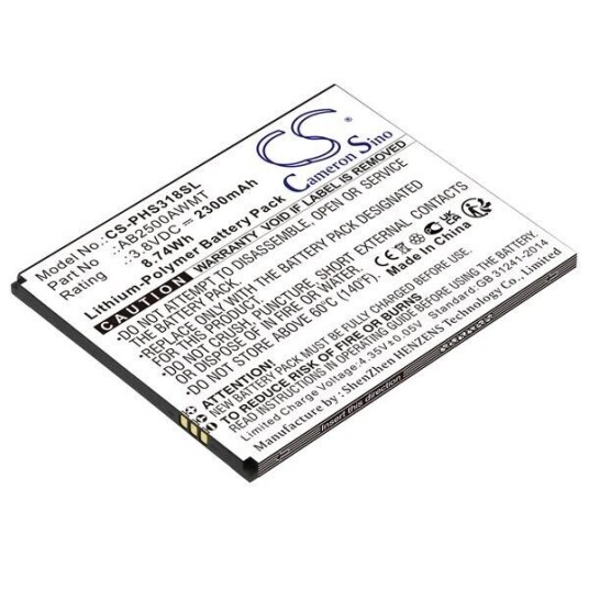 Philips Xenium S318 batteri (2300 mAh 3.7 V, Sort)