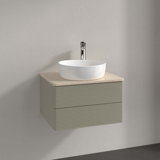 Villeroy & Boch Antao Servantskap med 2 skuffer 60x50x36 cm u/lys Steingrå/Crème Villeroy & Boch Antao Servantskap med 2 skuffer 60x50x36 cm u/lys Steingrå/Crème
