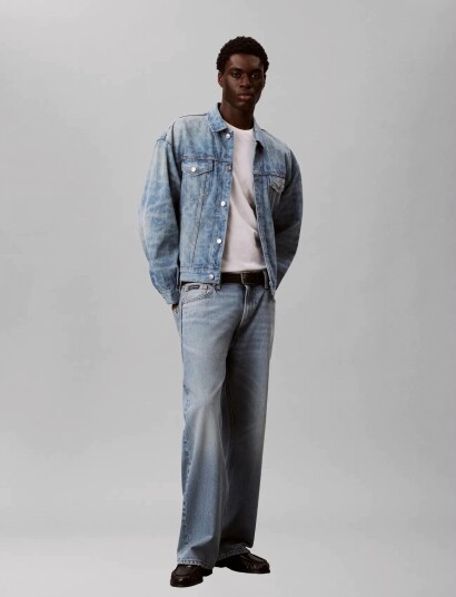 Calvin Klein Jeans 90S Lt Playbill Trucker Blue XS Calvin Klein Jeans 90S Lt Playbill Trucker Blue XS