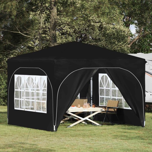 Pop up Festtelt 290 x 290 x 245 cm Svart