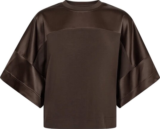 MOS MOSH Mmlela O Ss Satin Sweatshirt Brown M