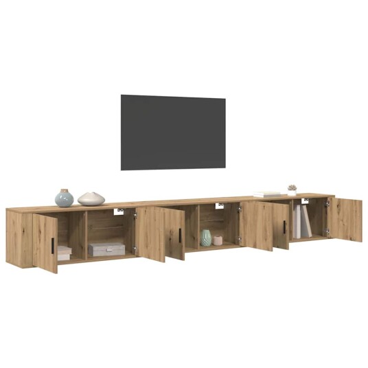 Veggmontert TV hylle sett 3 pcs Artisan Eik 100 x 34,5 x 40 cm