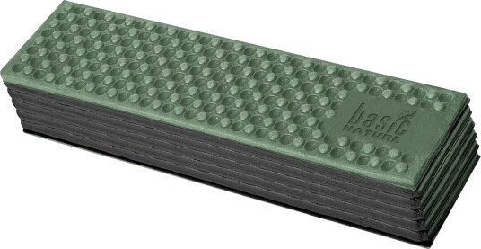 BasicNature sammenleggbart liggeunderlag, 182,5 x 59,5 x 1,8 cm, grå/grønn