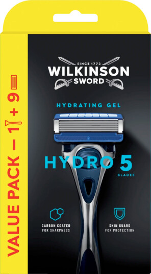 Wilkinson Hydro 5 barberhøvel + 9 barberblader Wilkinson Hydro 5 barberhøvel + 9 barberblader