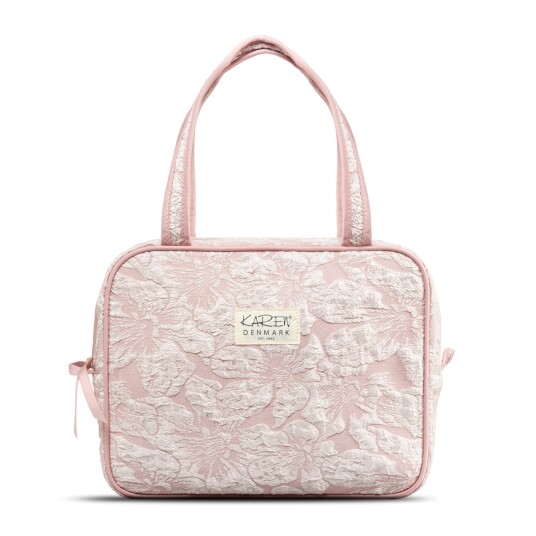 Karen Toiletry bag with handle Pink brocade