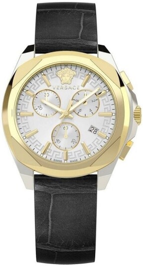Versace Dameklokke VE3CA0223 Chrono Sølvfarget/Lær Ø40 mm