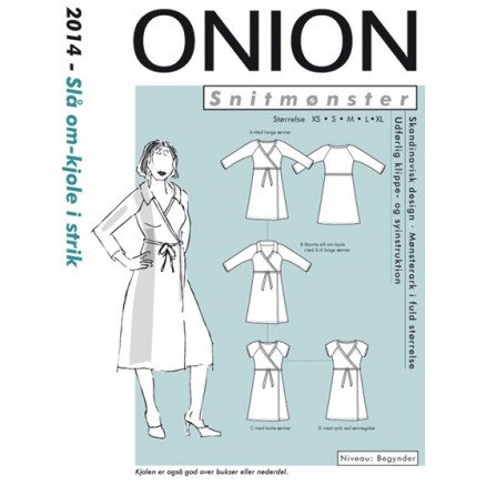 ONION Snittmønster 2014 Omslagskjole i Strikk Str XS XL ONION Snittmønster 2014 Omslagskjole i Strikk Str XS XL