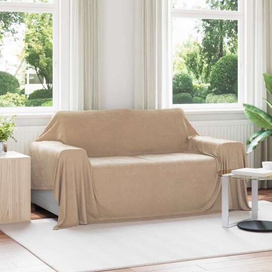 vidaXL Kastepledd 6 pcs Kamel 280 x 210 cm Fleece