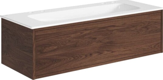 Gustavsberg Ducentic Servantskap med Porselenservant Brun eik / 120cm 2 Dobbel Hull for Kran Gustavsberg Ducentic Servantskap med Porselenservant Brun eik / 120cm 2 Dobbel Hull for Kran