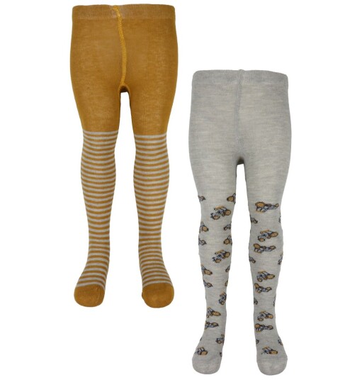Minymo Tights 2-pak lysgrå melange