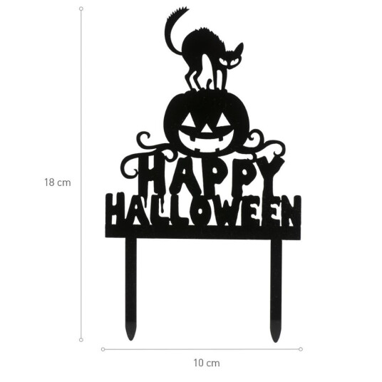 Kaketopp Silhuett Happy Halloween 18cm 