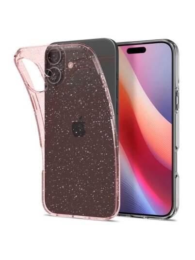 Spigen Liquid Crystal Glitter Mobildeksel for iPhone 16 - Rosa