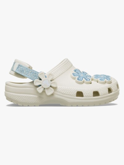 Crocs Classic Denim Flower Kids Tøfler Summit White 27 28