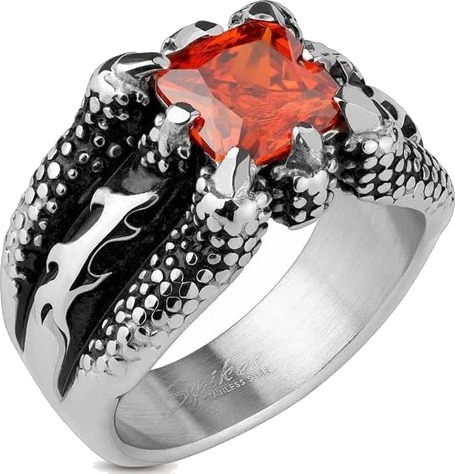 Red stone claw bikerring
