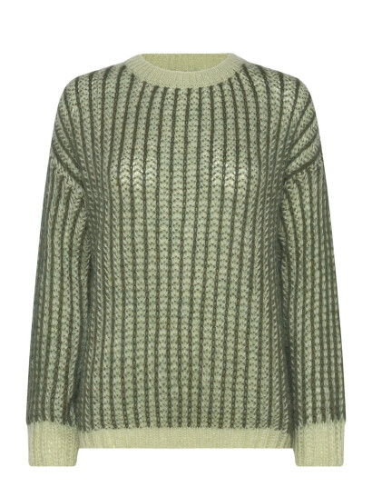 Pulz Jeans Pzpeyton Ls Oneck Pullover - Green - S/M