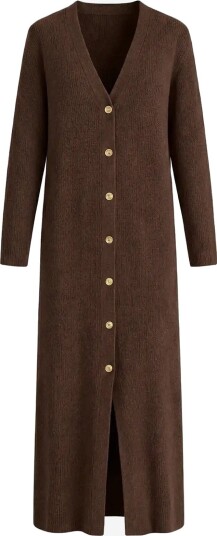 Vila Virolfie L/S Ankle Knit Dress/Ka CHOCOLATE BROWN XS