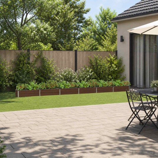 vidaXL Hevet Hagebed Svart 480 x 40 x 24 cm kaldvalset stål