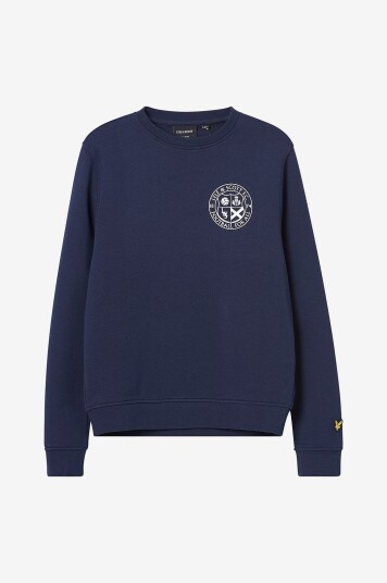 Lyle & Scott Collegegenser Football Logo Crew Neck Sweatshirt Blå