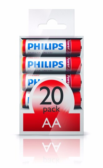 Philips Power Alkaline AA Batteri 20-pak i LR6 Philips Power Alkaline AA Batteri 20-pak i LR6