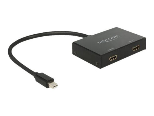 Delock Displayport 1.2 Splitter 1 x mini Displayport in > 2 x HDMI out 4K - video/lyd-splitter - 2 porter