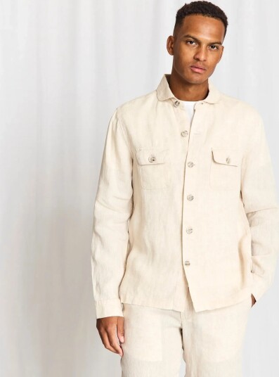 Bruun & Stengade Bs Davide Regular Fit Overshirt Beige M