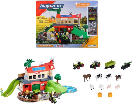 Majorette Farmyard + 3 Vehicles Playset