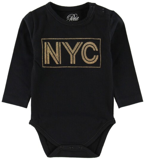 Sofie Schnoor Petit by Body L/æ NYC Svart m. Glitter 56 Langermet Body