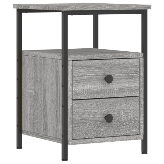 vidaXL Nattbord 2 stk grå sonoma 34x35,5x50 cm konstruert tre
