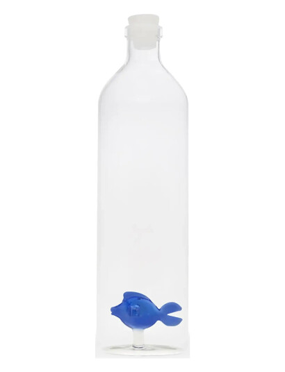 Balvi Flaske Atlantis, Blå Fisk 1,2L, Borosilikatglas - Nude - 1.2 L