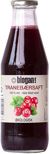 Biogan Tranebærsaft 100% ren saft Ø Biogan Tranebærsaft 100% ren saft Ø