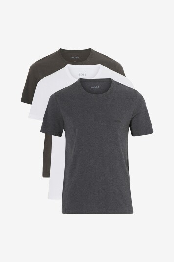 BOSS - T-skjorte RN 3P Classic 3-pakning - Flerfarget