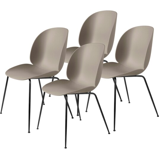Gubi Beetle Stol Uten Trekk Conic Base Sort 4 pk Beige Gubi Beetle Stol Uten Trekk Conic Base Sort 4 pk Beige