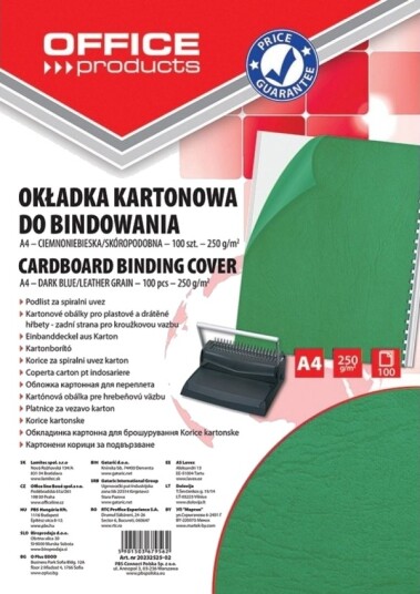 Pbs Connect Innbindingsomslag A4 250 G. Skinnlik Grønn Office Products 100 Stk. 20232525 02