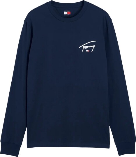Tommy Jeans Tjm Slim Signature Chest Tee Ls Navy XXL