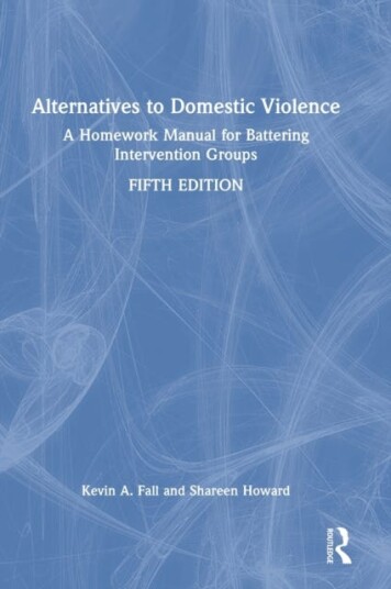 Alternatives To Domestic Violence Av Kevin A. (Texas State University Usa) Fall, Shareen (Private Practice Texas Usa) Howard