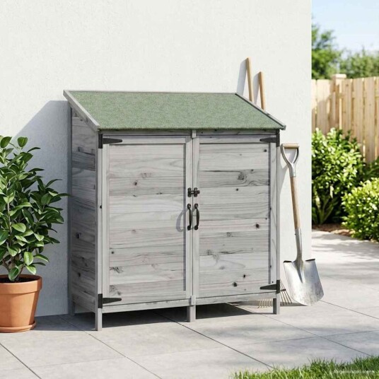 vidaXL Hagehus Grå 106 x 56 x 113,5 cm Massiv Furu Tre
