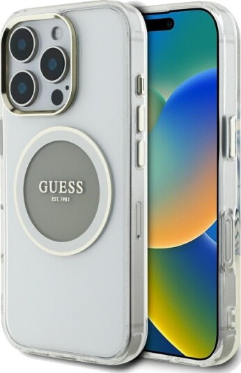 GUESS IML Metal Colored Circle Classic Logo MagSafe case for iPhone 16 Pro Max - gray GUESS IML Metal Colored Circle Classic Logo MagSafe case for iPhone 16 Pro Max - gray