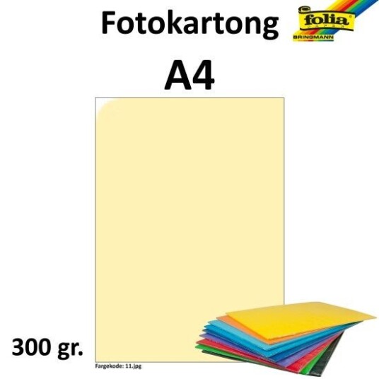 Fotokartong A4 300G Strågul