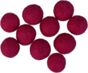 Creafelting Filtkuler 20 Mm Mørk Cerise P8 10 Stk 