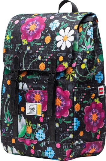Lego Herschel Retreat Liten Ryggsekk Svarte Blomster