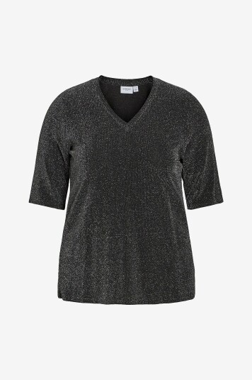 Evoked Vila - Topp viEleina V-neck Puff 2/4 - Svart