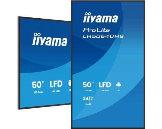 Iiyama 50" LFD 4K Ultra HD Skjerm med Wi-Fi og IPS-panel