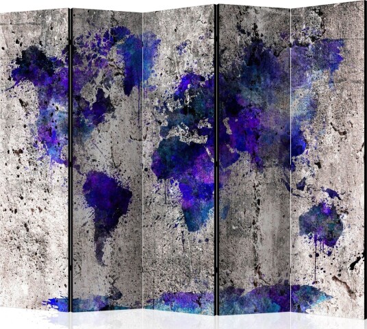 Room Divider - World Map Ink Blots II 225x172 - Artgeist sp. z o. o.