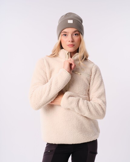 LEVITY Versatile 1/2 Zip Pile Sweater Off White - M
