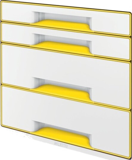Leitz Wow Cube   Skuffskap   4 Skuffer   For A4 Maxi   Gul