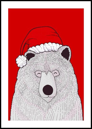 Santa red bear Plakat Plakat / 30x40cm
