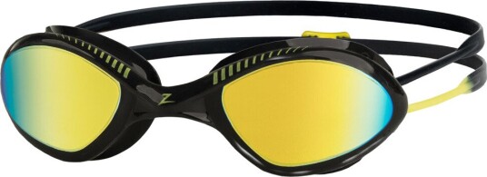 Zoggs Tiger Titanium Mirrored Goggle Black/Yellow/Mirror Lime S