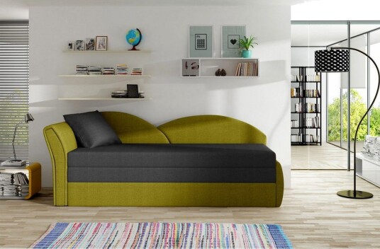 Sofa Eltap Aga 218x80x77 cm Malmo 96 Malmo 41 Svart Gul Venstre